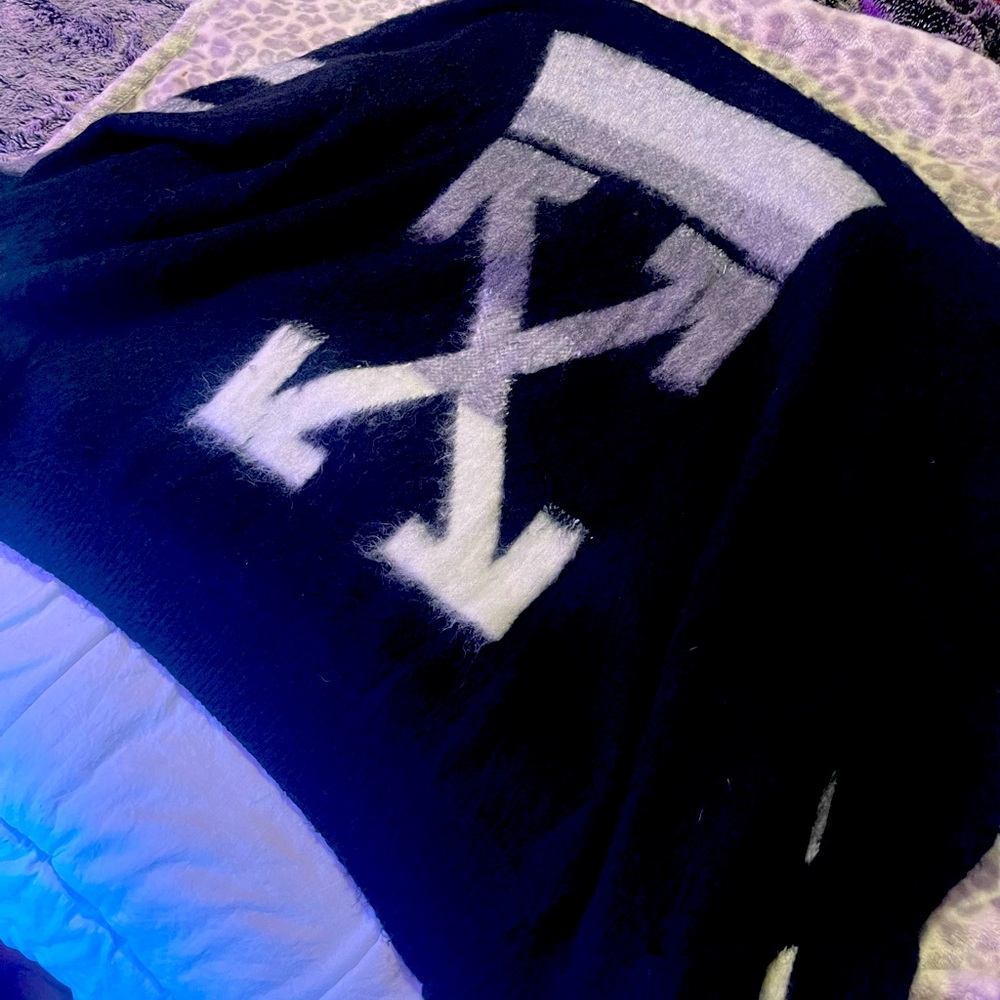 OFF-WHITE C/O Virgil Abloh Black Brushed Mohair Zip Hoodie